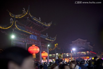 南京夫子庙 商业街 游园 夜景