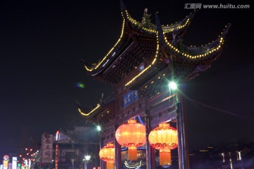 南京夫子庙 商业街 游园 夜景