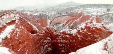 红石谷雪景