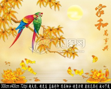 3D壁畫浮雕唯美背景墻