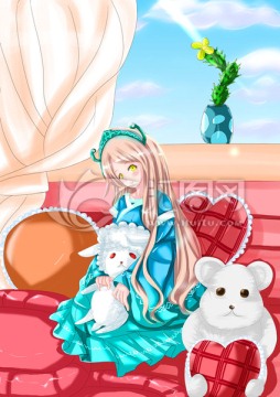 幻想風(fēng)閨閣少女兒童插畫