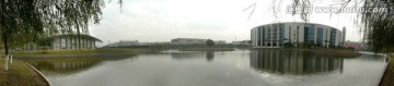 广州大学校湖全景
