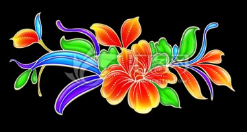 帶葉牡丹花