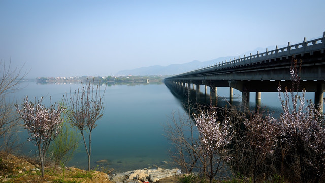 跨河大桥 水景风光