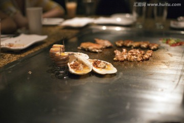 烤生蚝 休闲餐饮 美食 铁板烧