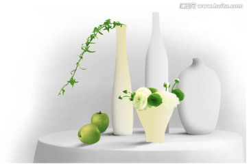 腰線花片廚房圓桌瓶花
