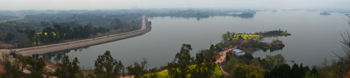 四川简阳三岔湖全景图