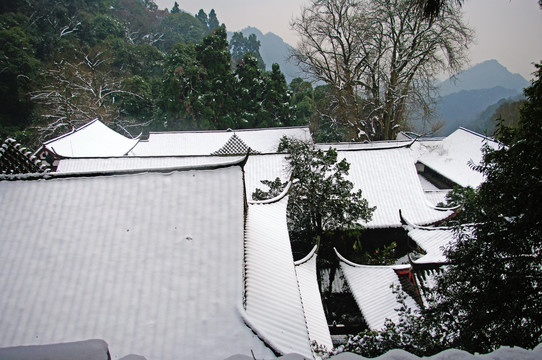 青城山雪景