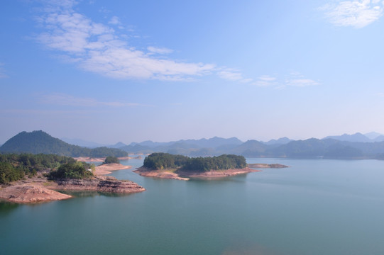 千岛湖 湖泊 远景 秋 白天