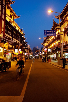 上海 豫园老街 商业区 夜景