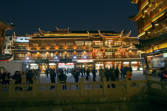 上海 豫园老街 商业区 夜景