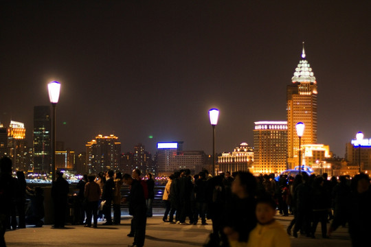 上海 外滩 夜景 建筑群 现代