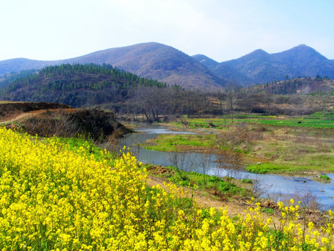 河流 山