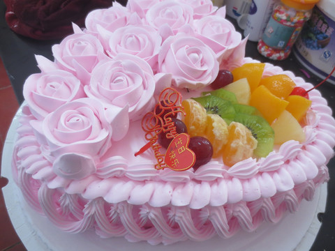 水果蛋糕 心形蛋糕