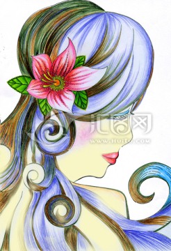 帶花的女人