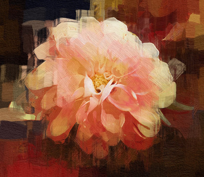 油畫 花