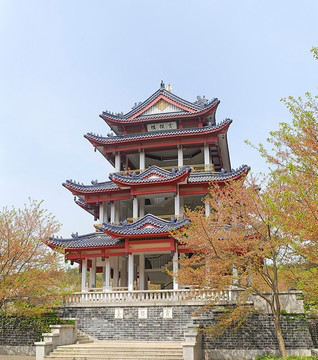 太湖鼋头渚樱花楼全景