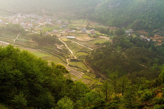 山坳的村庄