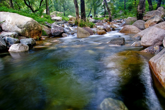 山泉河流