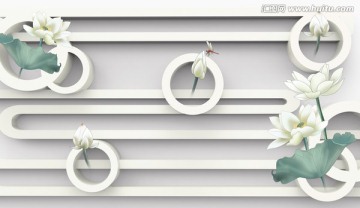 3D壁畫(huà)荷花