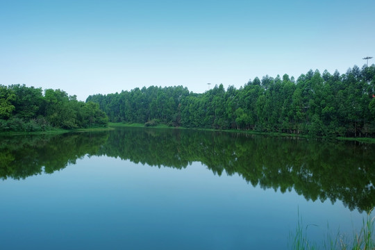 水天一色湖景