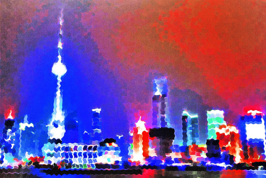 色彩 抽象 裝飾畫 油畫