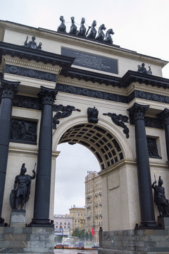 莫斯科凯旋门建筑雕塑景观