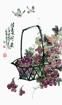 國畫 葡萄 不分層