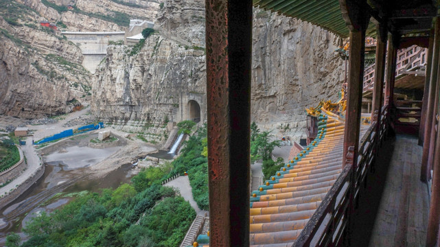 恒山悬空寺壁廊