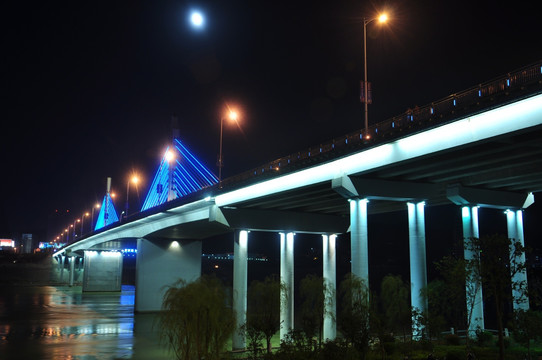 安康三桥夜景