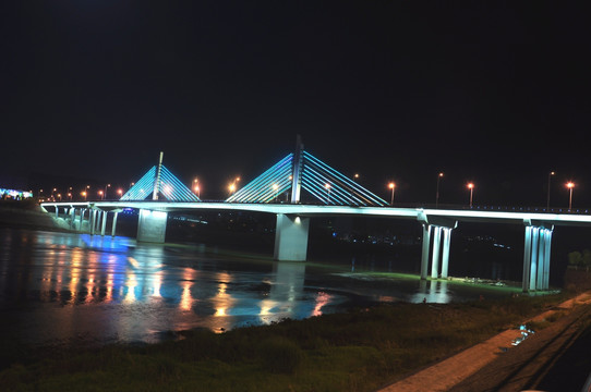 安康 三桥 夜景 汉滨区