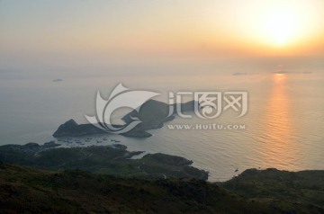 海岛 日出 渔村