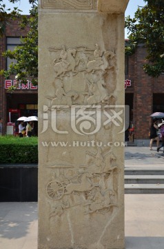 铜马车浮雕 秦国文化浮雕
