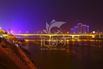 湘江夜景 湘江大桥夜景
