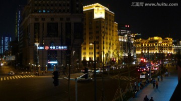 上海 外滩 夜景 浦江 建筑群