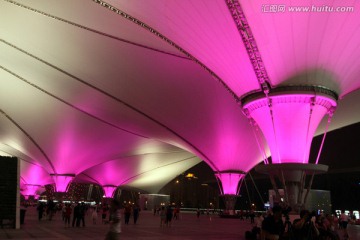 上海 世博园 展会 户外 夜景