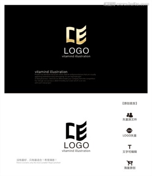 字母 旗幟 LOGO