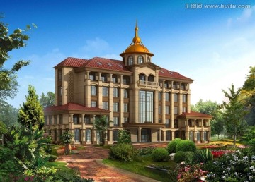 歐式辦公樓模型