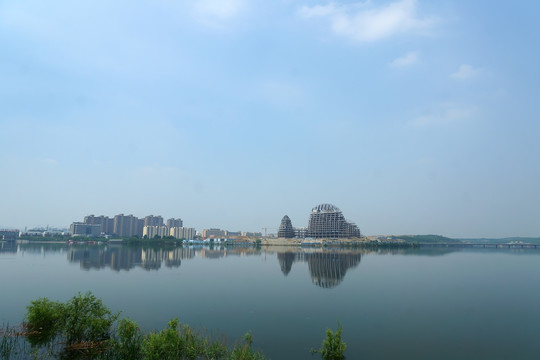 水库风光 水岸建筑