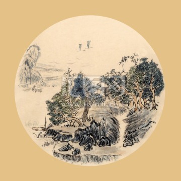 山居圖 國畫山水