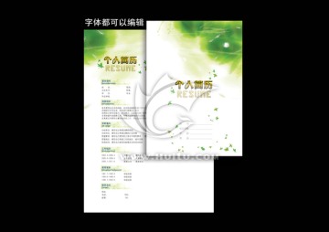 綠色個人簡歷