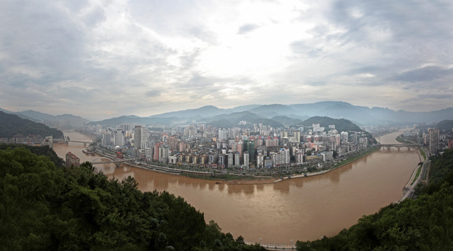 福建南平市区风光全景图