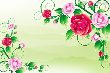 玫瑰花背景墻畫