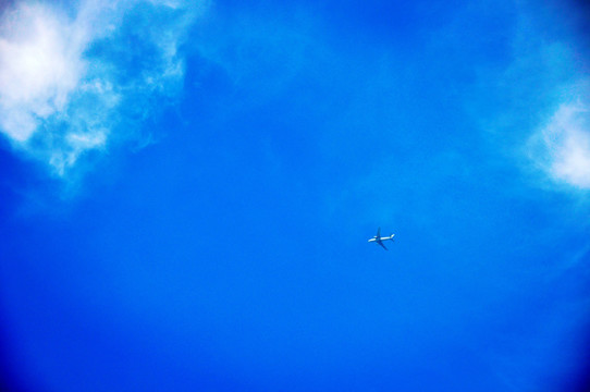 蓝天下的飞机