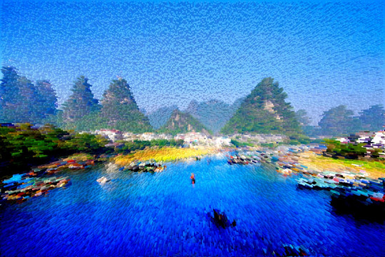 桂林山水 無框畫