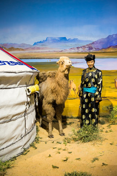 蒙古族生活场景蜡像
