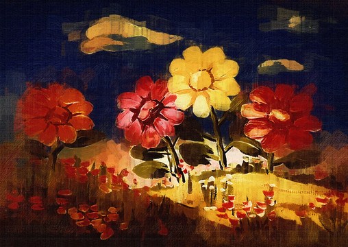 花卉油畫