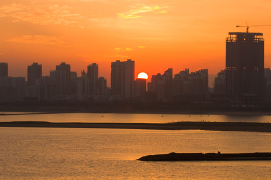 江西南昌赣江晚霞美景