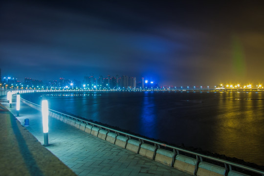 开发区 夜景 辽宁 大连 灯