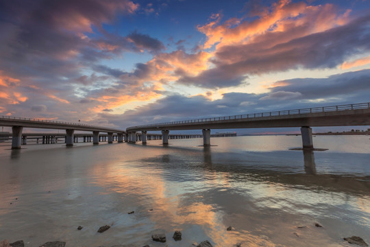 青岛胶州湾跨海大桥风光摄影
